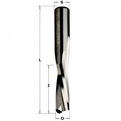 Solid carbide downcut spiral bits