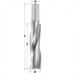 Upcut spiral bits with chipbreaker for glue-laminated wooden beams