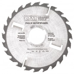 Industrial multi-rip saw blades with rakers