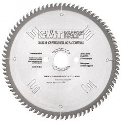 Industrial non-ferrous metal and plastic saw blades