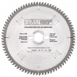 Industrial non-ferrous metal and laminated panel saw blades