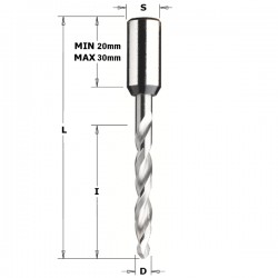 Solid carbide dowel drills for through holes