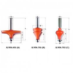 Table edge and hand rail router bits