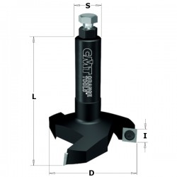 Spoilboard surfacing router cutters with insert knives