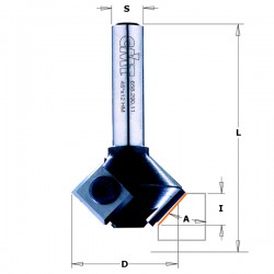 Chamfer router bits with insert knives