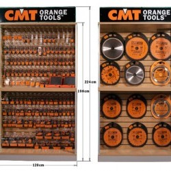 Display cabinets for router bits, cutter heads, drill bits